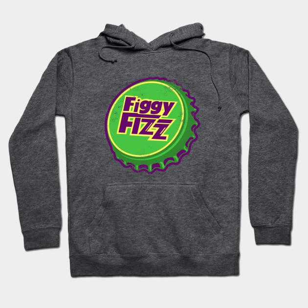 Retro Vintage Figgy Fizz Soda Bottlecap Hoodie by StudioPM71